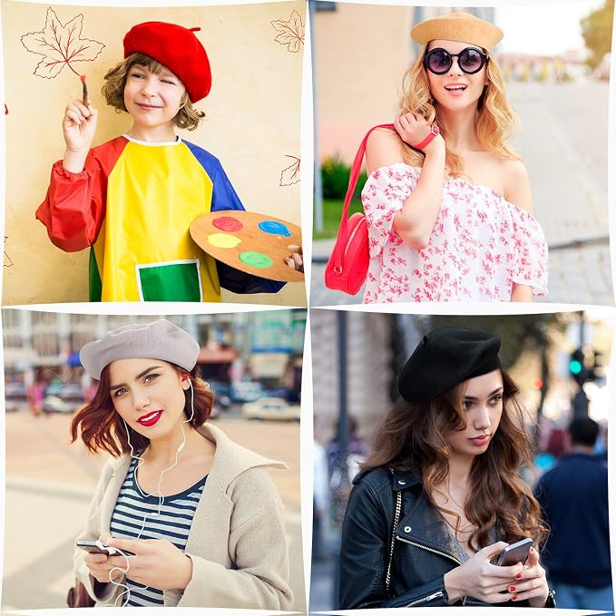people wearing colorful berets