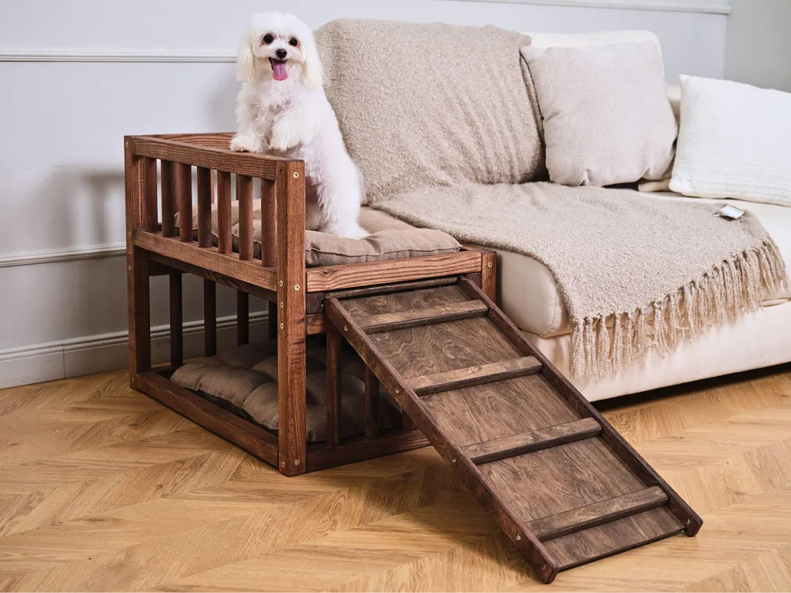 wood dog bed