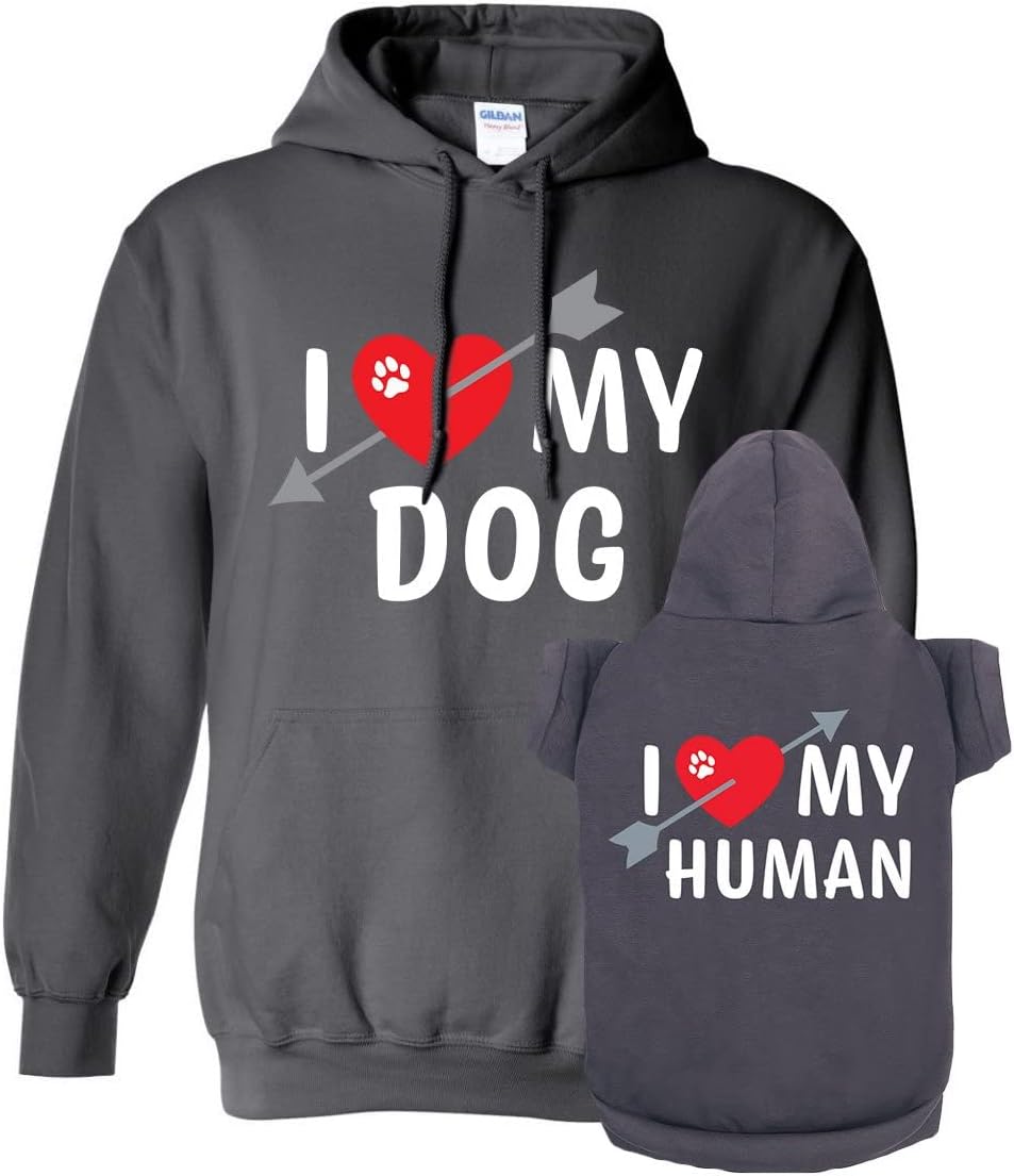 dog and owner matching hoodies