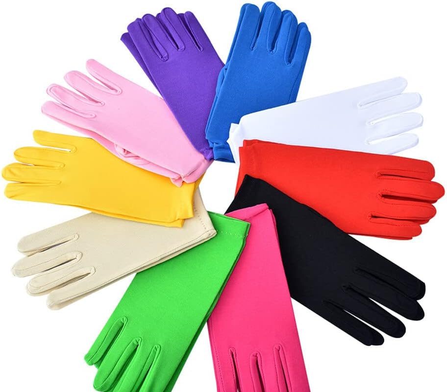 10 pairs of colorful gloves