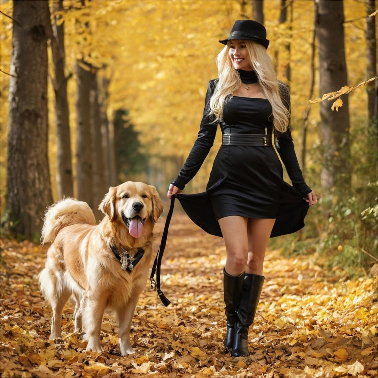 dog with woman