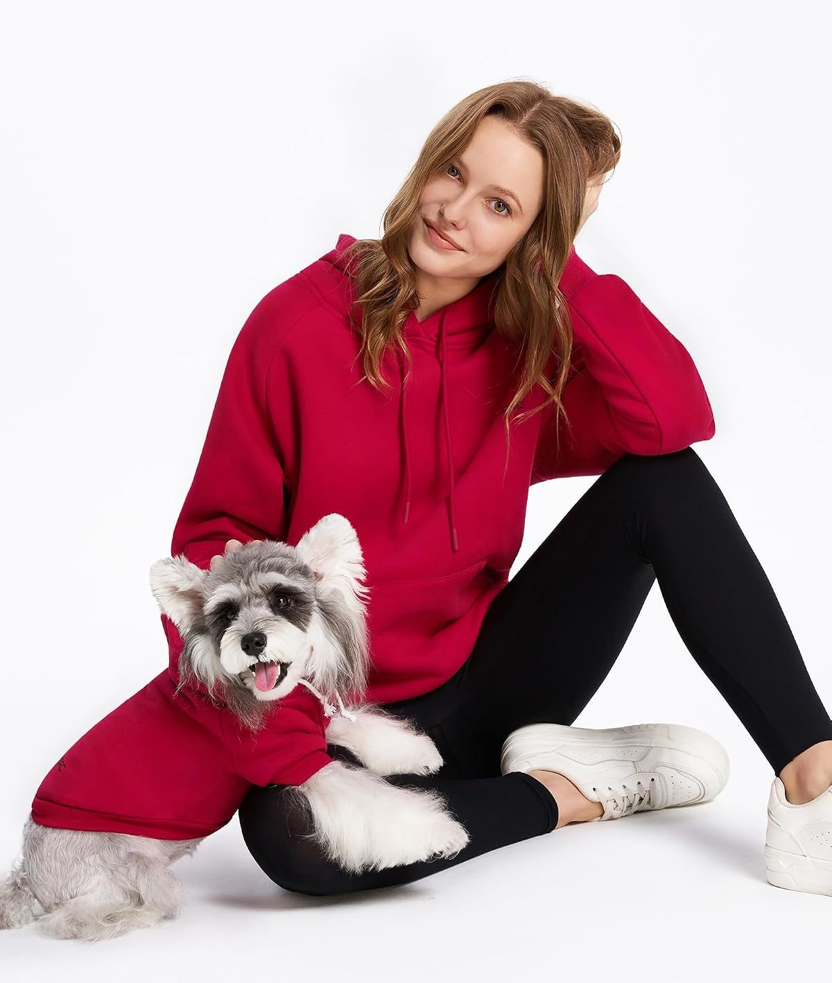 matching red hoodies