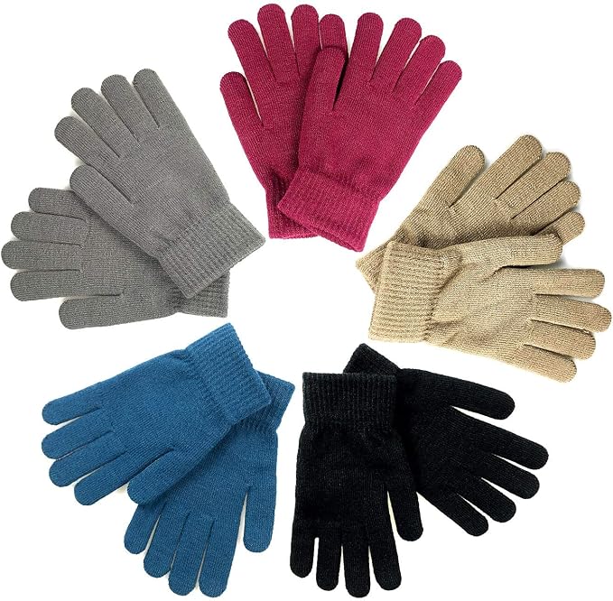 5 pairs of colorful gloves