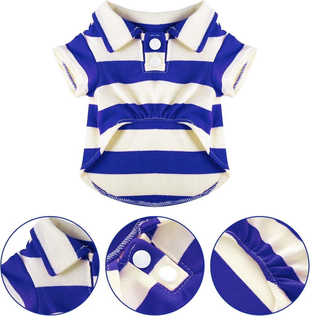 striped blue dog shirt