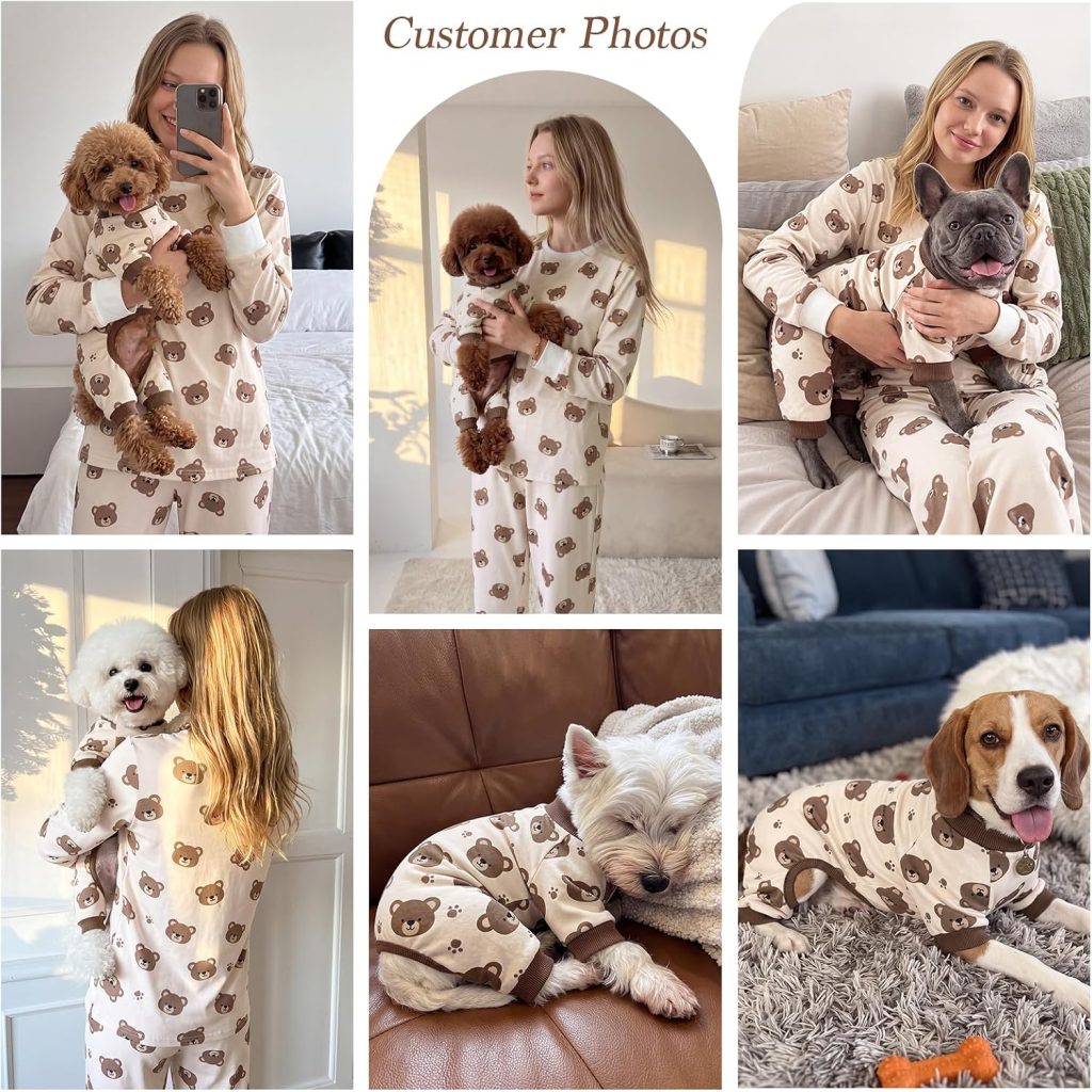 dog and owner matching pajamas