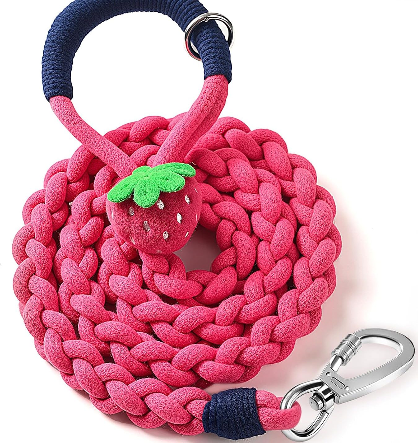 pink rope dog leash