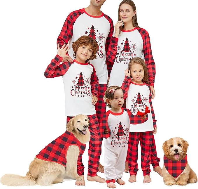 matching pajamas, dog bandana, dog vest