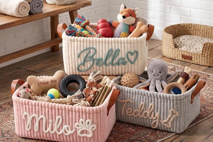 Turn Everyday Storage Into a Custom Dog Toy Basket Featuring Your Dog’s Name