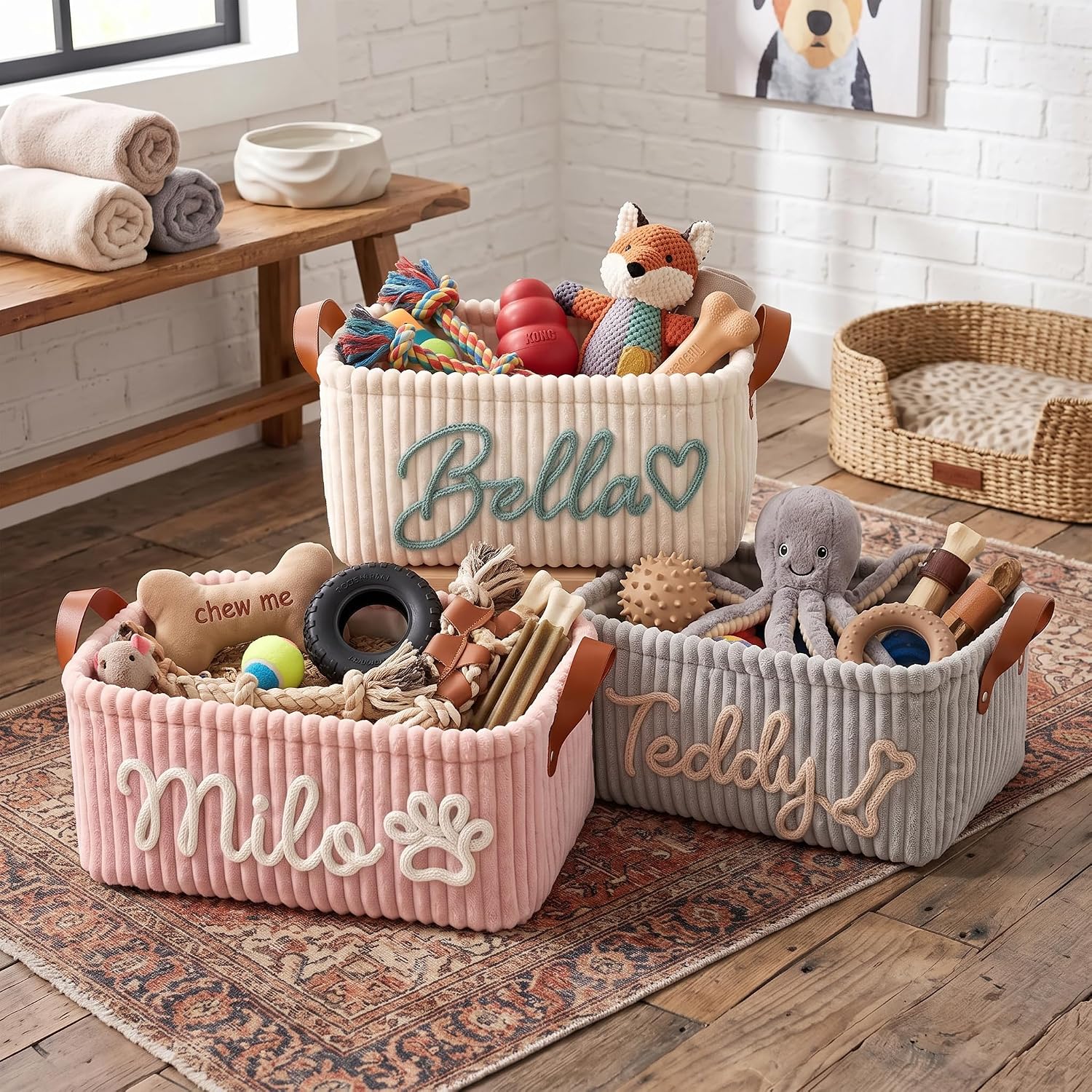 3 dog toy boxes
