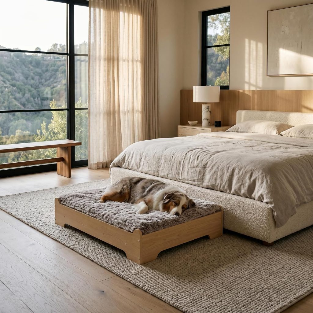 dog bed in bedroom