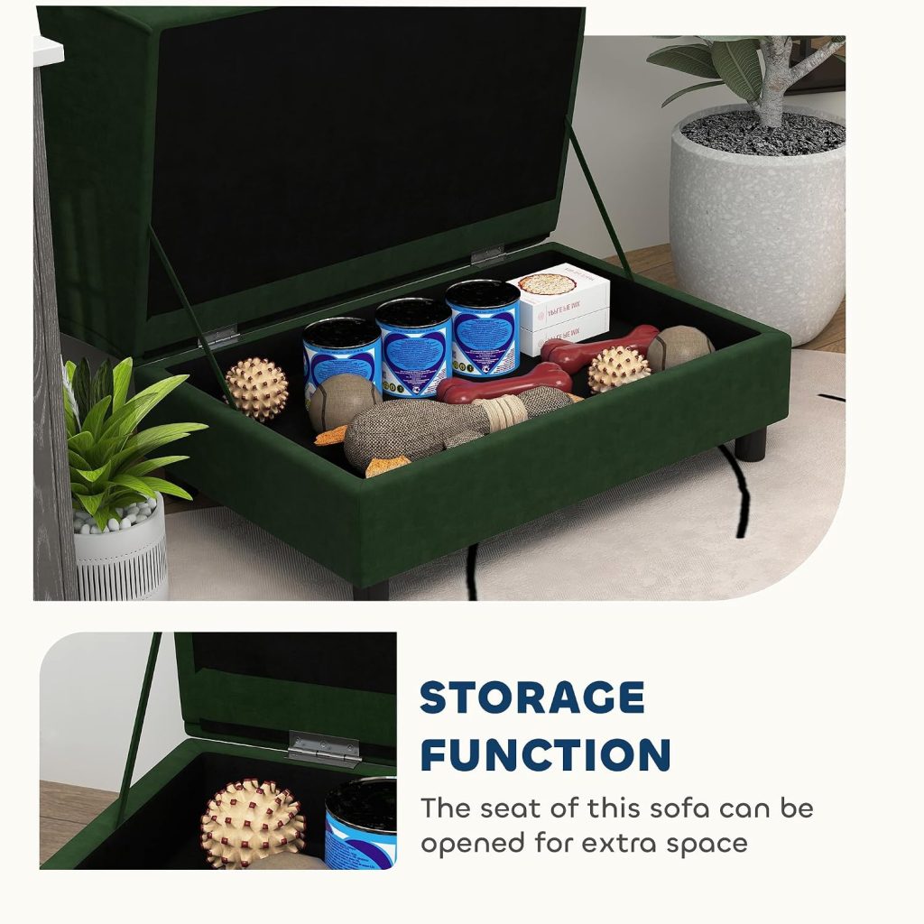 dog bed showing storage area