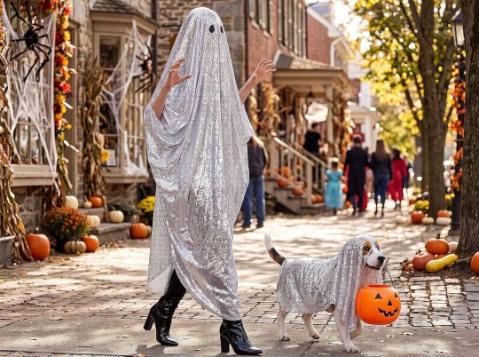Scary Halloween Matching Dog and Owner Ghost Costumes