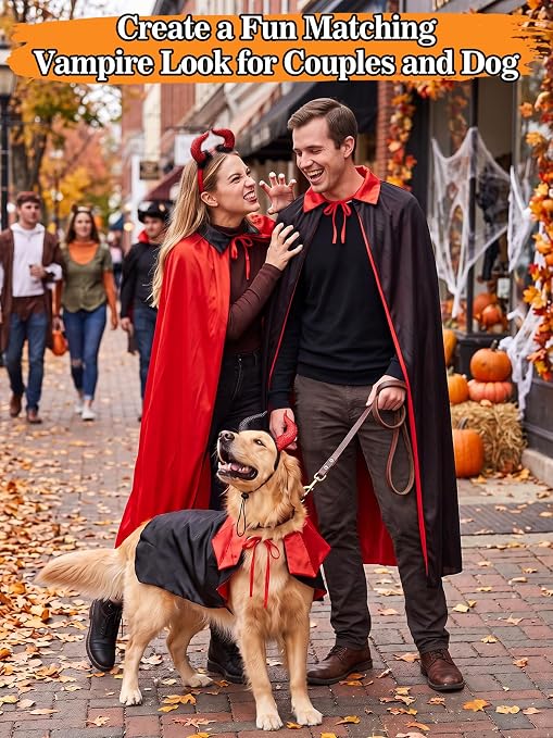 halloween matching dog and owner vampire costumes