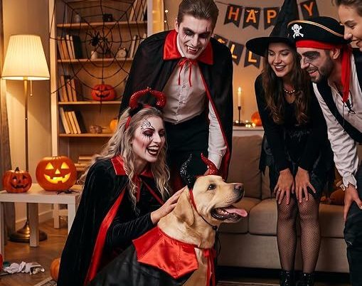 Halloween Matching Dog and Owner Vampire Costumes: BOO!